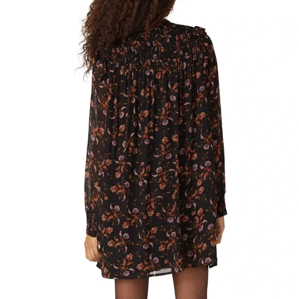 Sanctuary Brown Floral Babydoll Mini Dress Size 6 Cottagecore Fall Country $149 - Picture 4 of 9